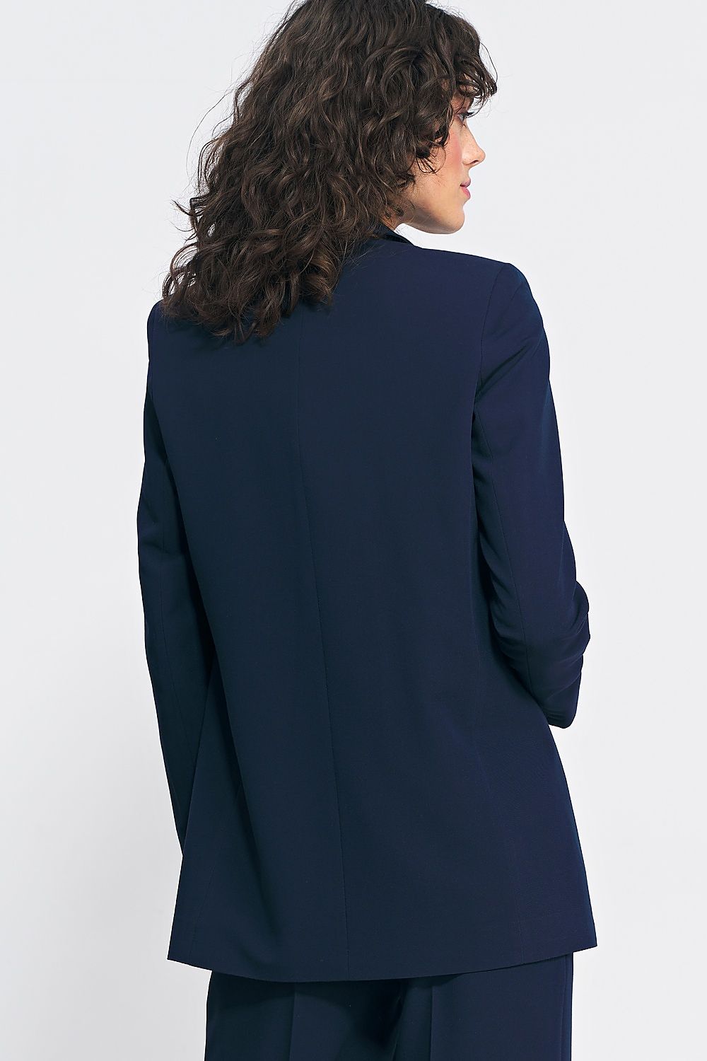 Jakke Nife til dame fra MS StyleHaven, laget av polyester; Viskose, farge Marineblå, størrelse 36, med long ermer, perfekt til casual; dress