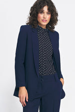 Jakke Nife til dame fra MS StyleHaven, laget av polyester; Viskose, farge Marineblå, størrelse 38, med long ermer, perfekt til casual; dress