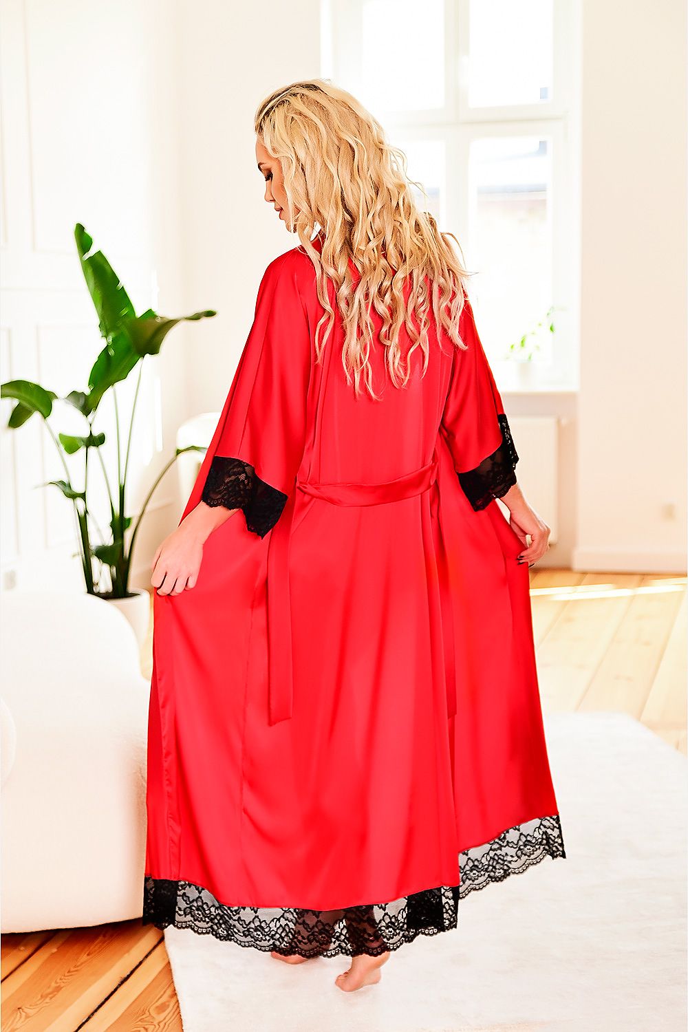 Sumatra Grace badekåpe - Kalimo til dame fra MS StyleHaven, laget av Elastan; polyester, farge Rød, størrelse XXL, med sleeveless ermer, perfekt til casual; dress