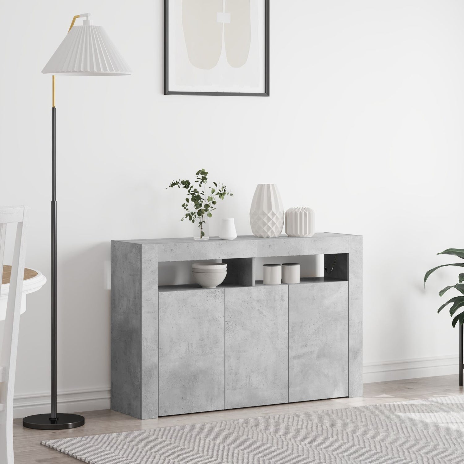 Skjenk Betonggrå Konstruert Tre 116 X 30 X 75 Cm Rektangulær