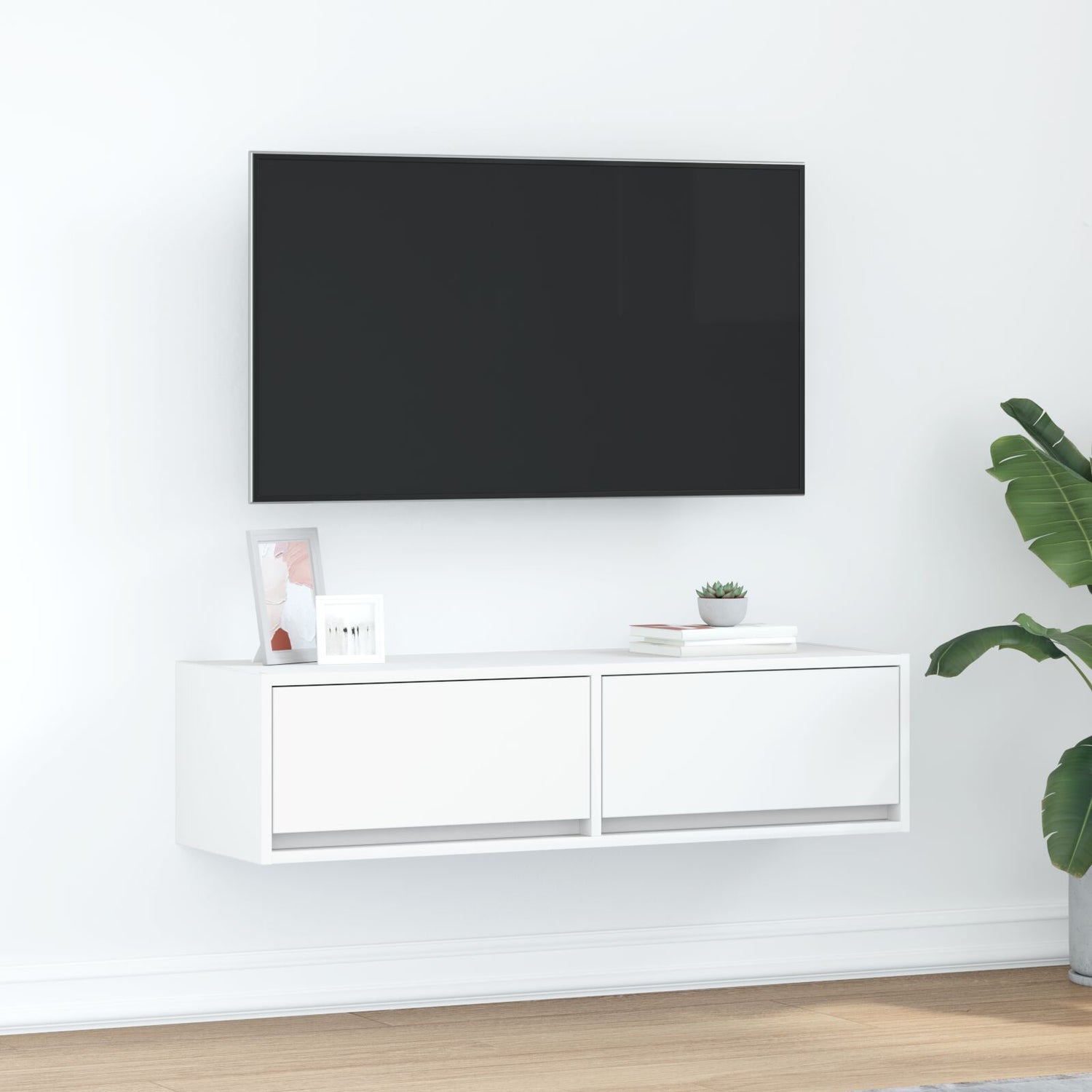 Tv-Skap Hvit 100X31X25,5 Cm Konstruert Tre