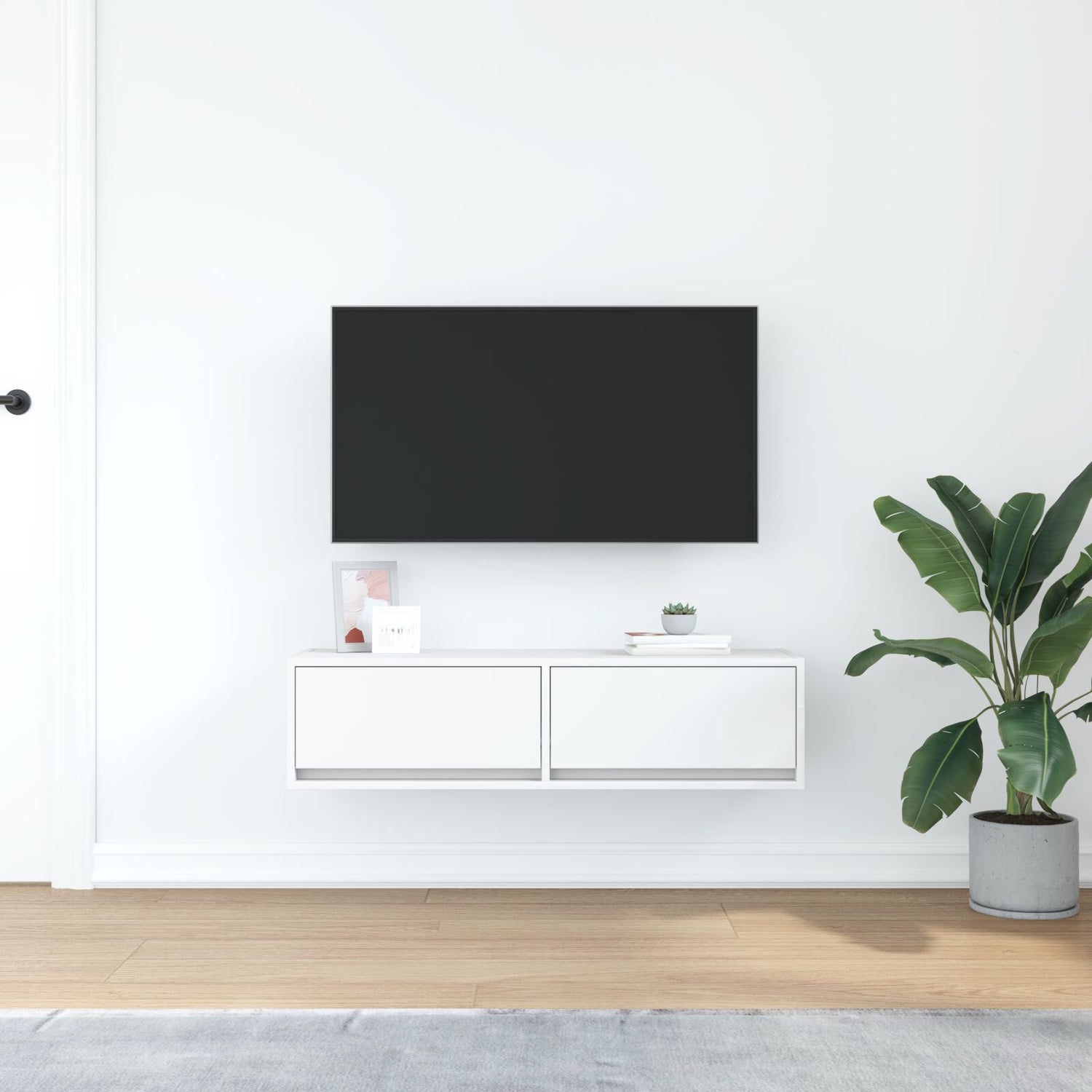 Tv-Skap Hvit 100X31X25,5 Cm Konstruert Tre